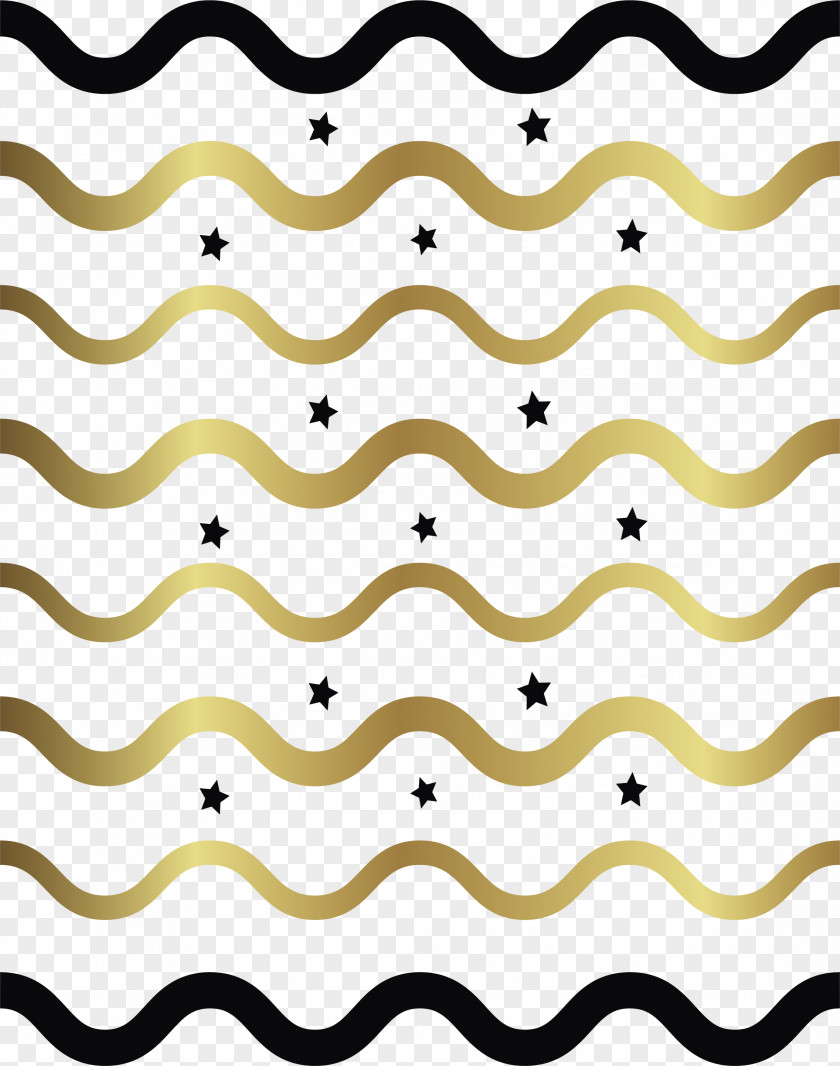 Golden Wave Stripes Gold PNG