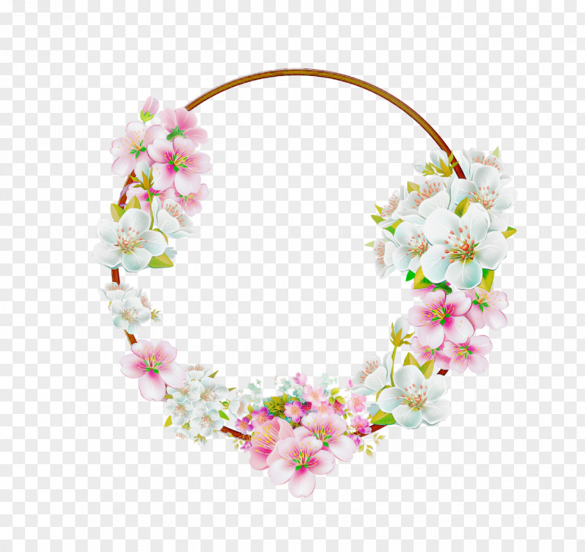 Pink Lei Flower Spring Wreath PNG
