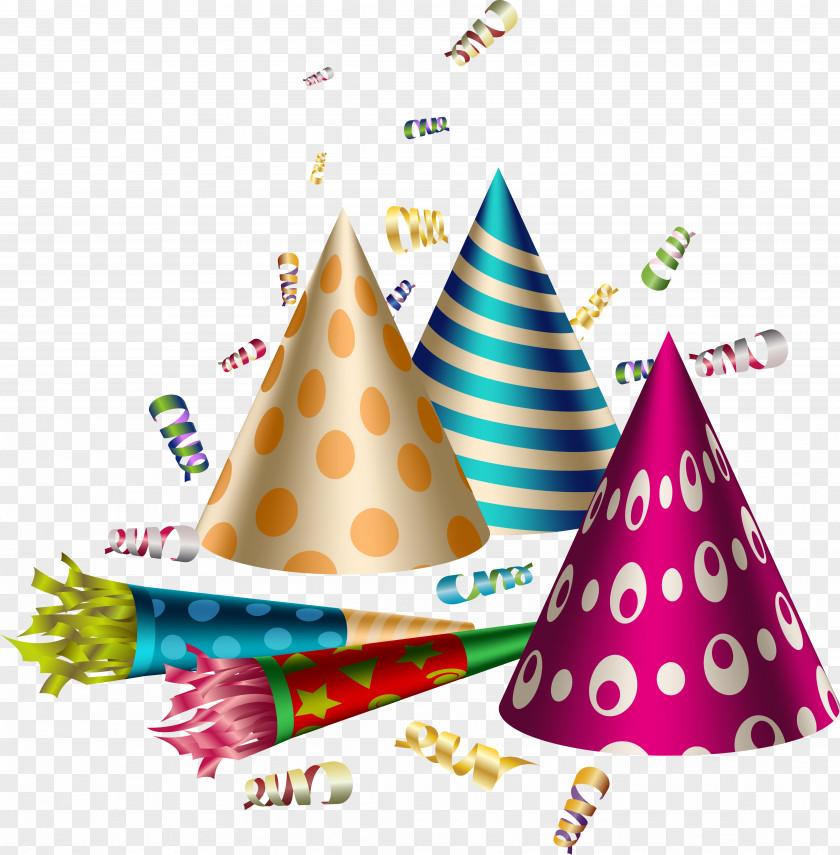 Birthday Party Hat Confetti Clip Art PNG