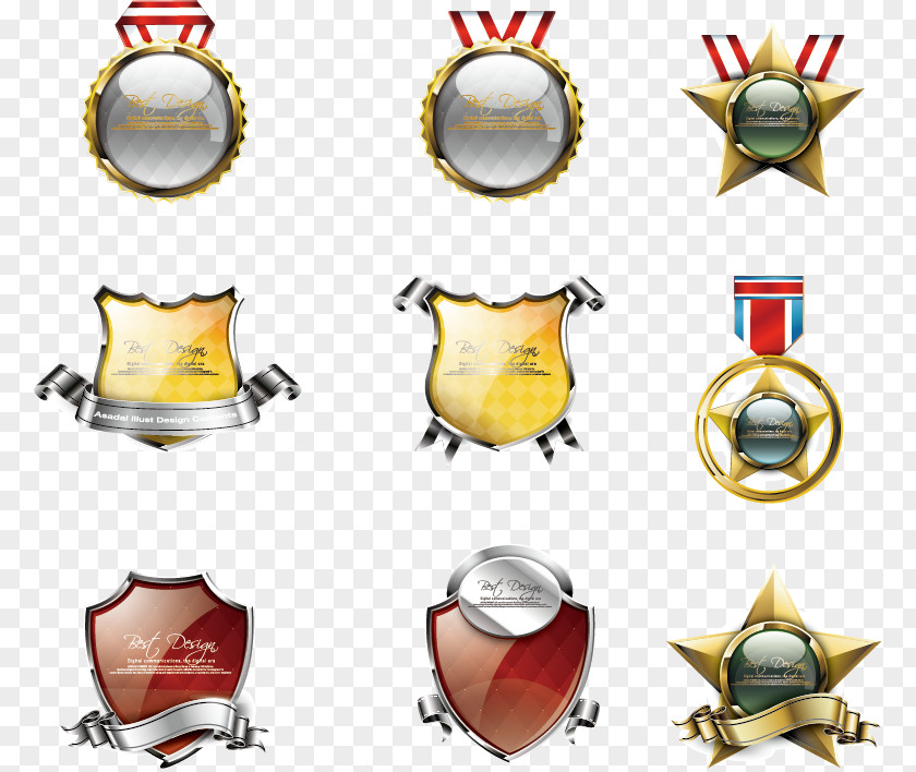 Medal Badges Vector Material Of Honor PNG