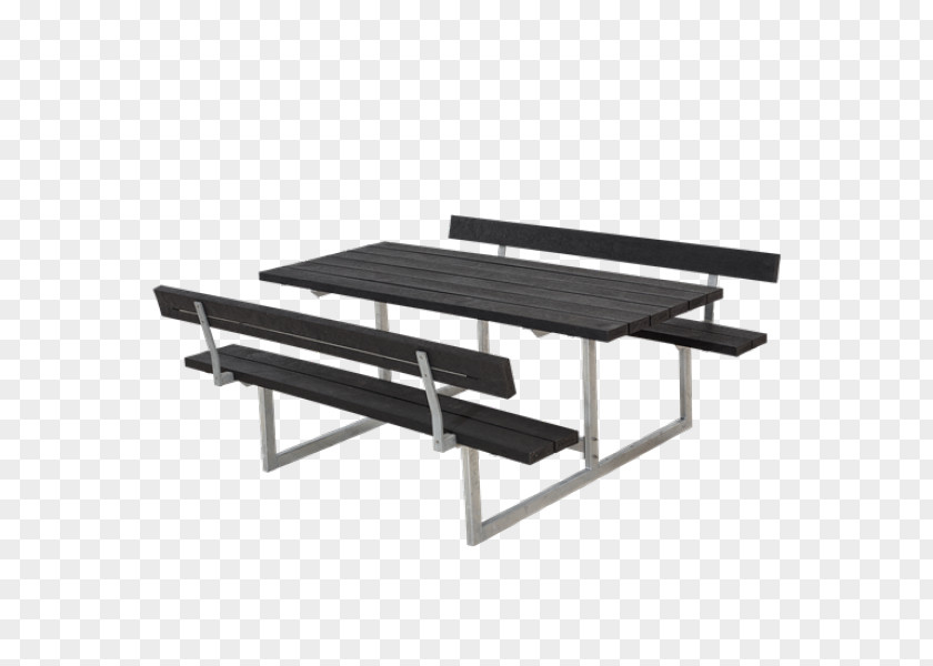 Table Picnic Garden Furniture Plank Black PNG