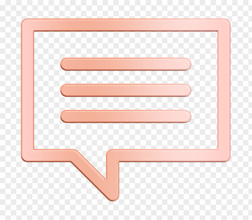 Peach Rectangle App Icon Basic Chat PNG