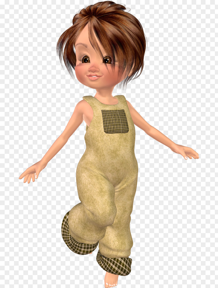 Doll Toddler Brown Hair PNG