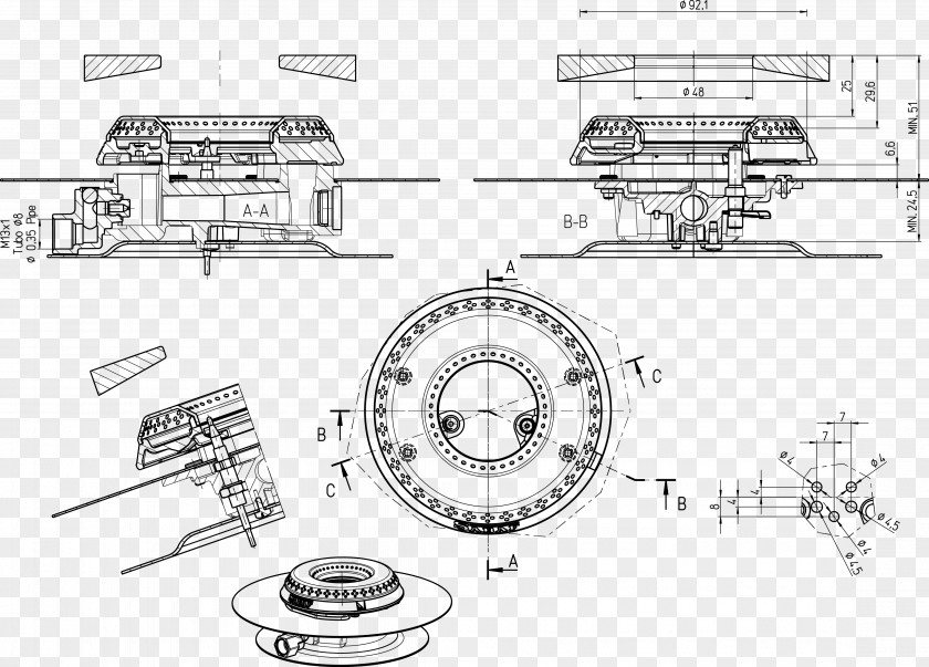 Pot Bottom Material Technical Drawing Engineering Diagram PNG