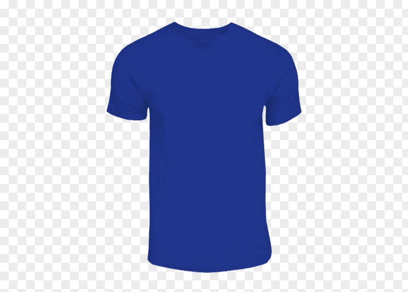 Blue T-shirt Long-sleeved Crew Neck PNG