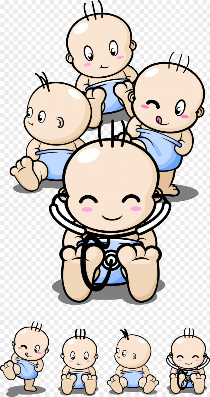 Cute Baby Infant Cartoon Drawing Clip Art PNG