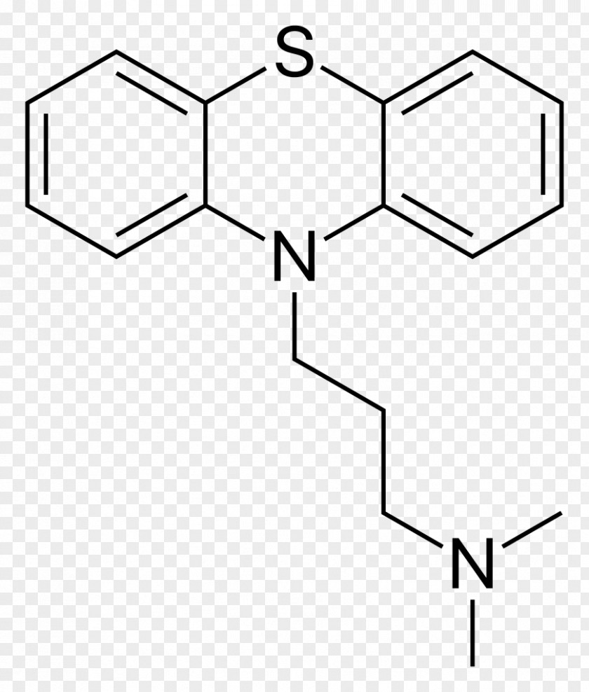 Typical Antipsychotic Promazine Pharmaceutical Drug Phenothiazine Structure Chemistry PNG