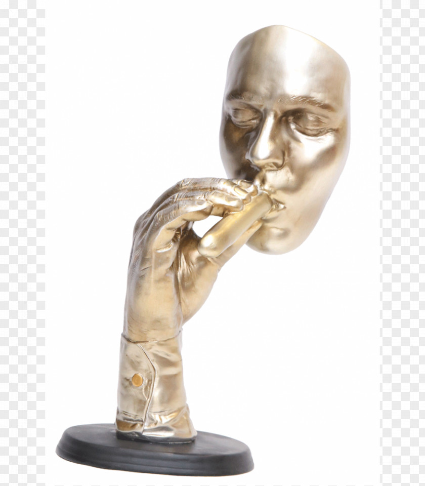 Man Smoking Bronze Sculpture Classical Figurine PNG