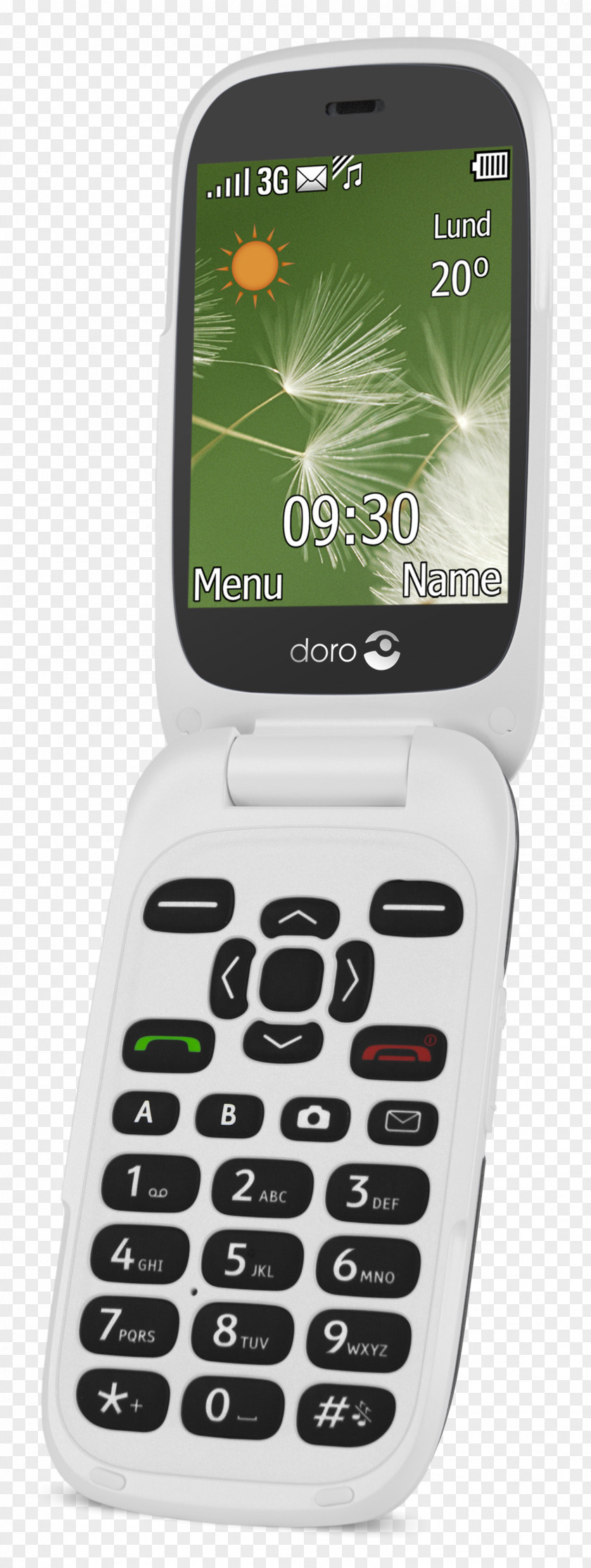 Smartphone Clamshell Design Feature Phone Doro Graphite White PNG