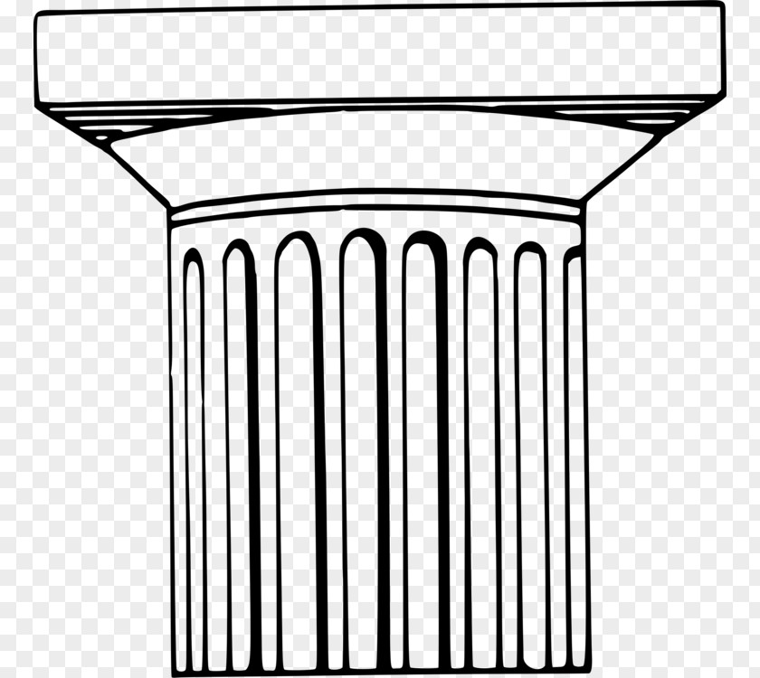 Rectangle Cylinder Doric Order Line PNG