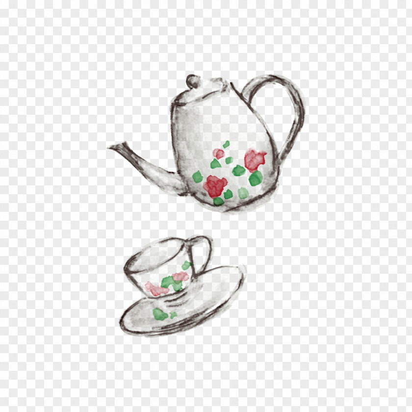 Tea Item Teapot Teacup Illustration PNG