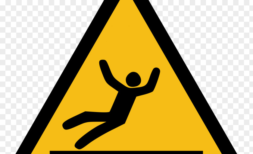 Fall Risk Warning Sign ISO 7010 Safety Image PNG