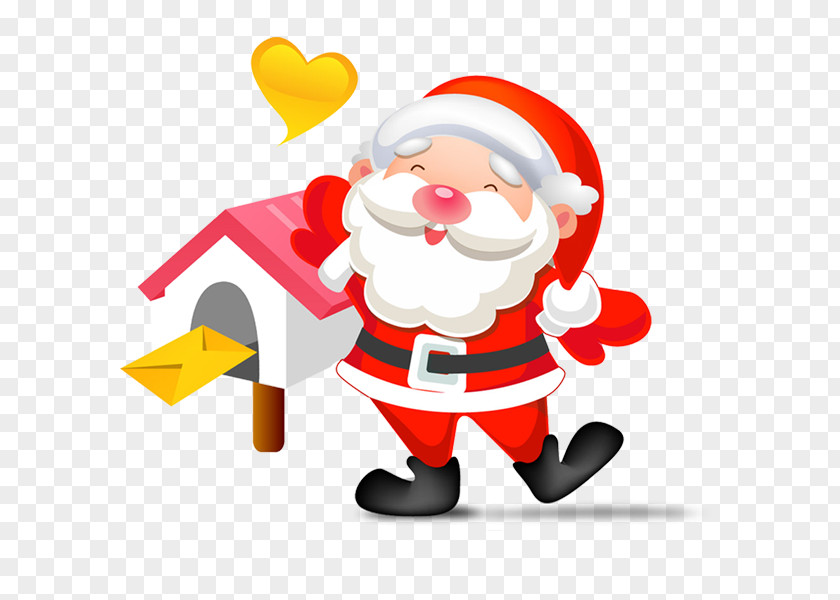 Santa Claus Red Hat Christmas Gift Icon PNG