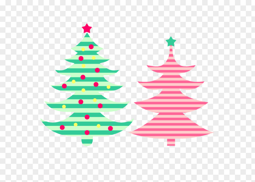 Simple Color Christmas Tree Santa Claus Ornament PNG