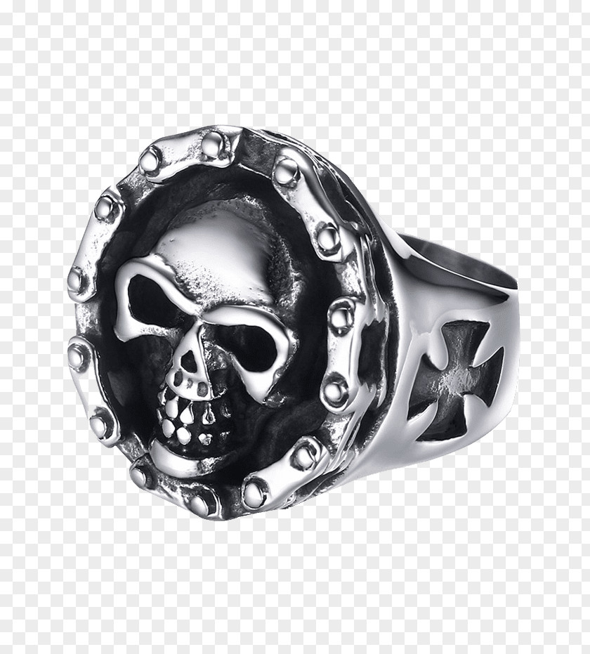 Skull Rings Ring Jewellery Stainless Steel Chain PNG