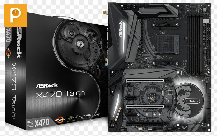 Asrock Logo X470 Taichi AMD Promontory Socket AM4 ATX Motherboard DDR4 SDRAM PNG