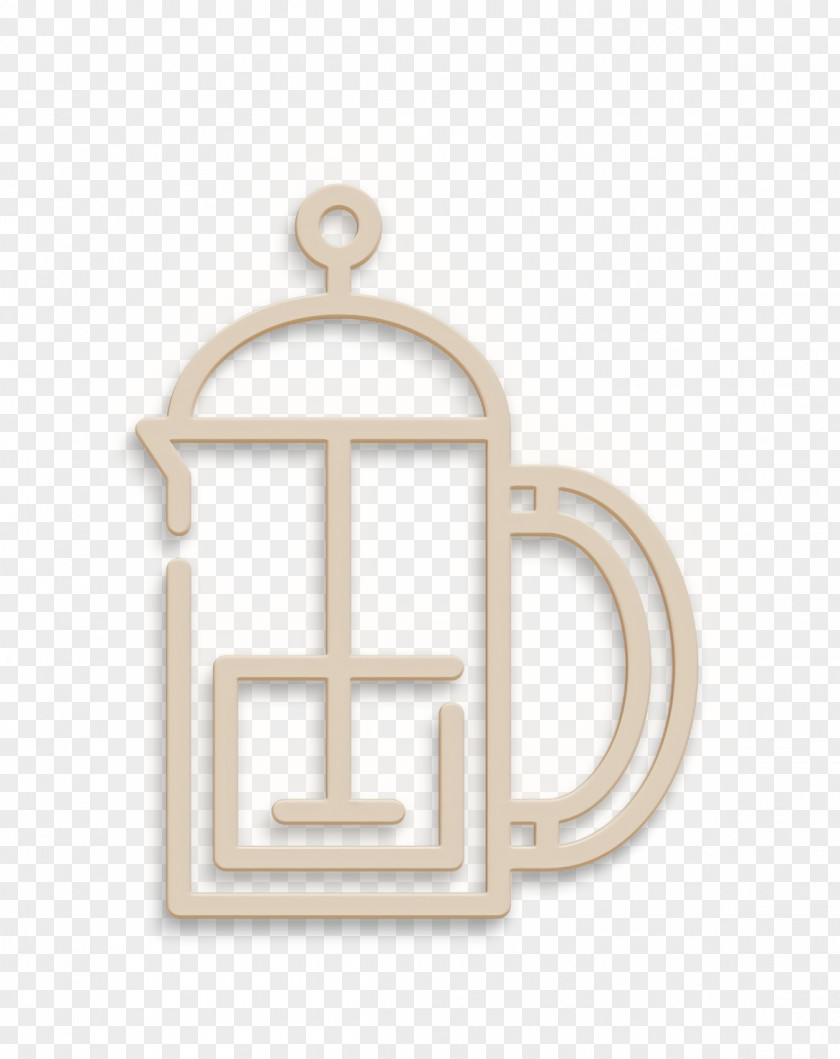 French Press Icon Coffee Shop Kitchen PNG