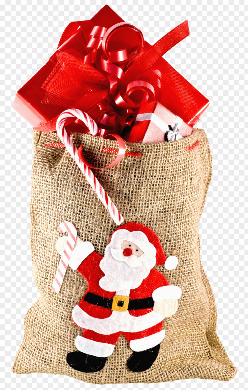 Feed Sack Christmas Santa Claus Gift Day PNG