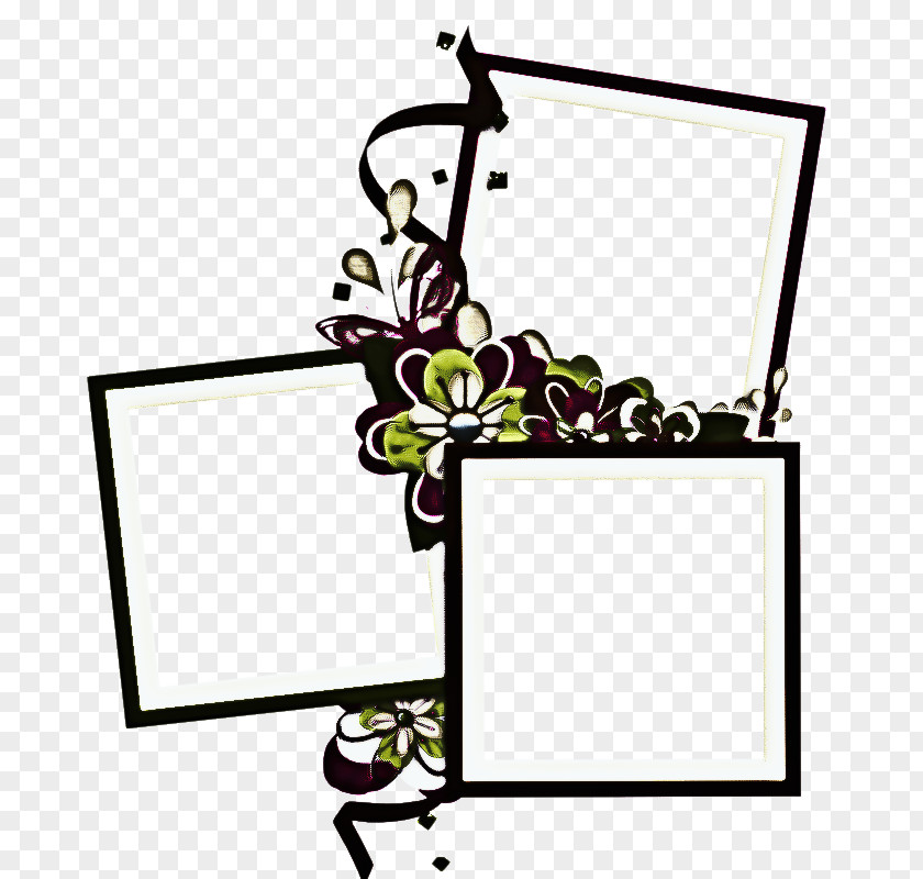 Rectangle Picture Frame Flower Background PNG
