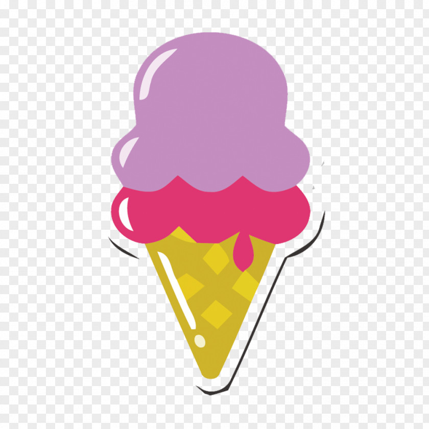 Vector Purple Pink Ice Cream Creative Cone Clip Art PNG