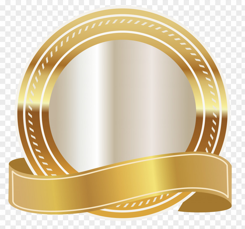 Gold Seal With Ribbon Clipart Image PNG