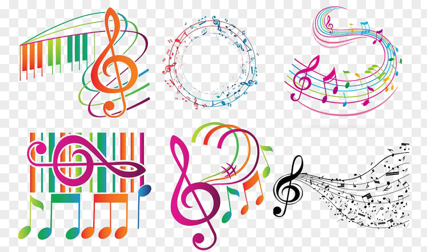 Jumping Notes Musical Note Icon Design PNG