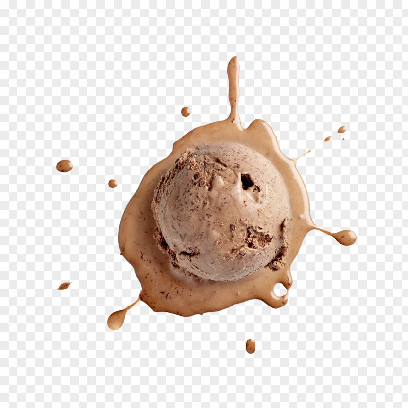 Melted Ice Cream Ball Chocolate Truffle PNG