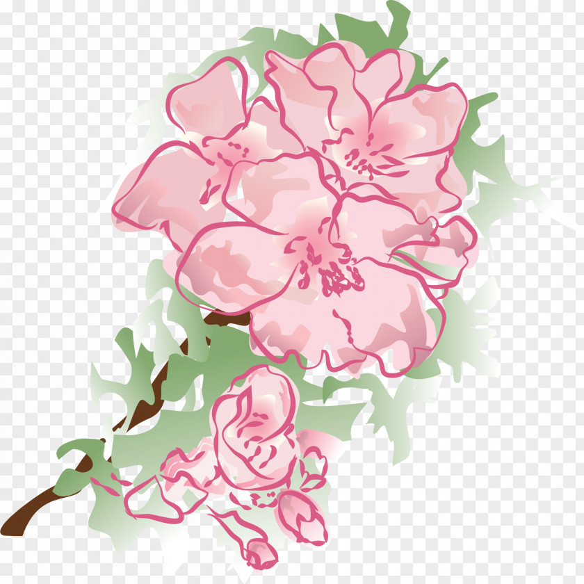 Plum Mother's Day Pink Flowers Clip Art PNG