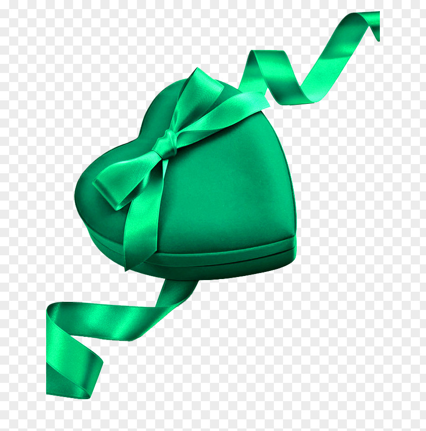 Green Heart Ribbon PNG