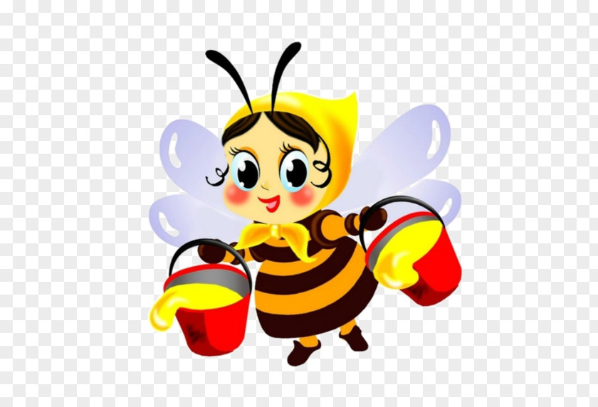 Bee And Wasp Пчела на цветке Drawing Clip Art PNG