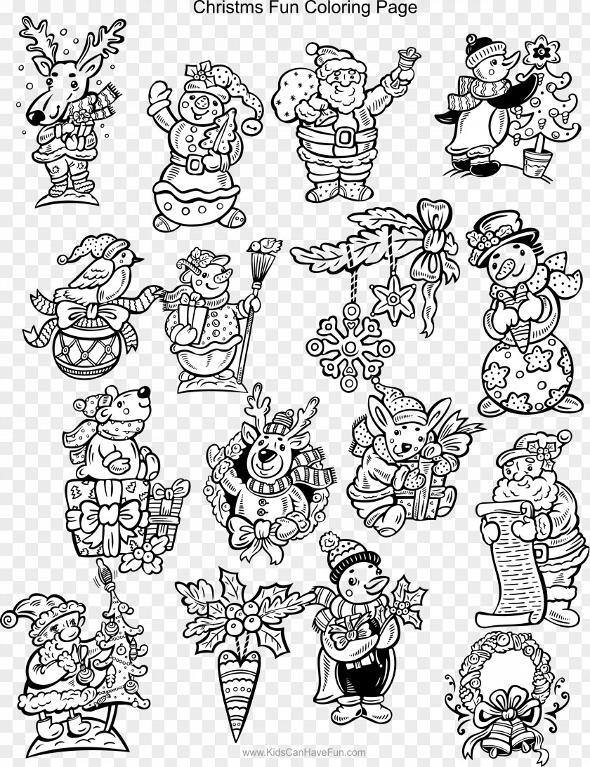 Advance Stamp Coloring Book Christmas Day Illustration Line Art Drawing PNG