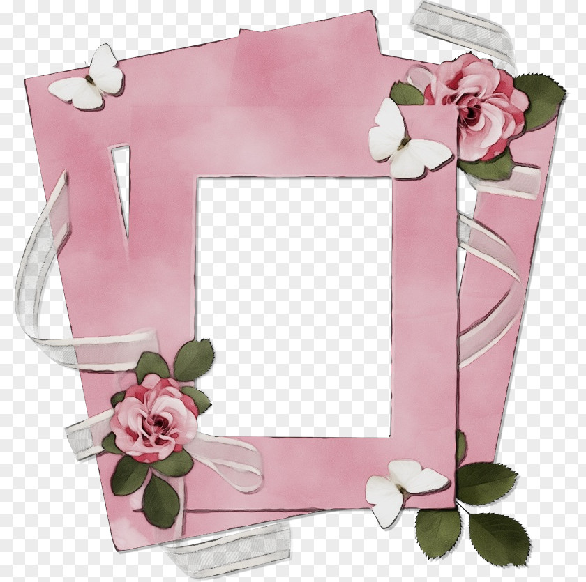 Plant Flower Background Watercolor Frame PNG