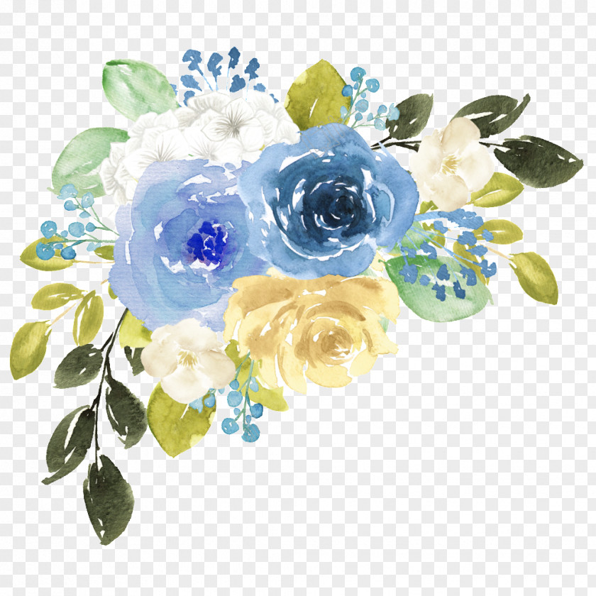 Flower Watercolor Painting Watercolor: Flowers Blue PNG