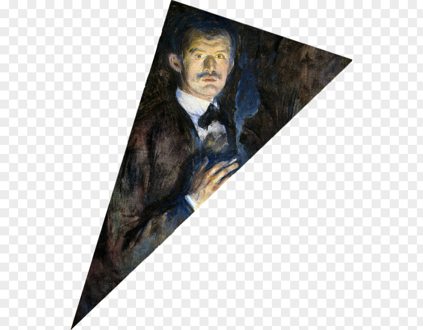 Munch Edvard Self-Portrait With Cigarette Self-Portrait. Between The Clock And Bed Scream PNG