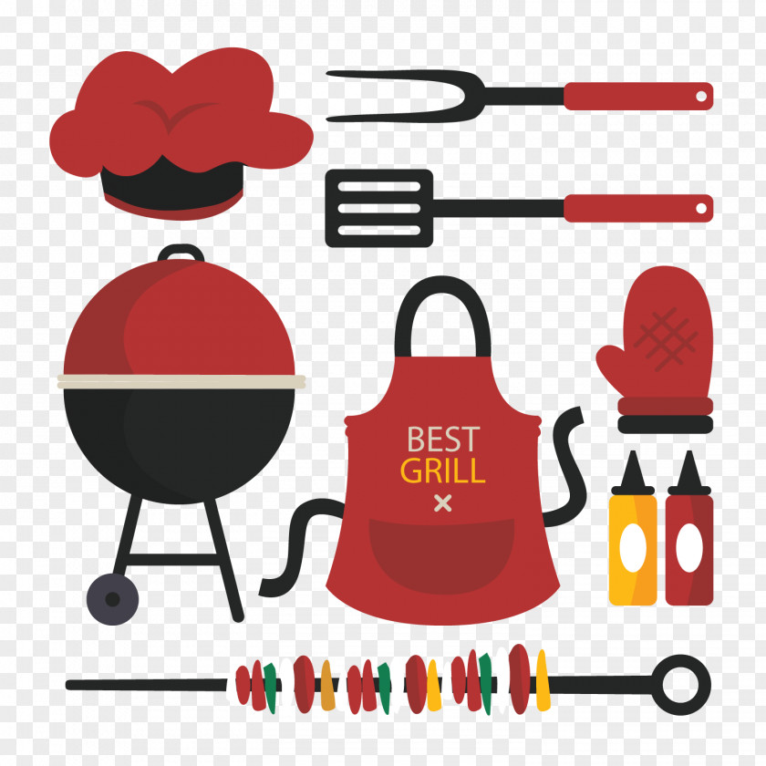 Red Barbecue Vector Picnic Food Illustration PNG