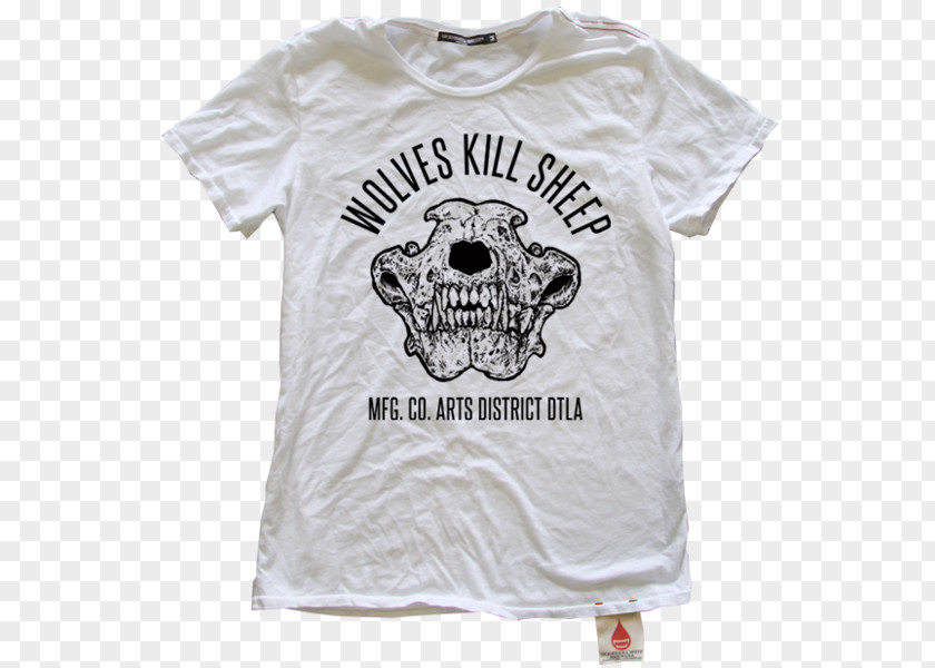 Wolf Skull Printed T-shirt Raglan Sleeve PNG