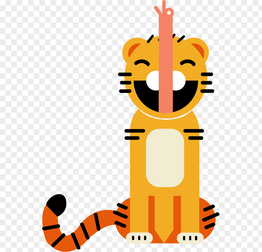 Cartoon Tiger Flat Design Logo Clip Art Artificial Intelligence PNG
