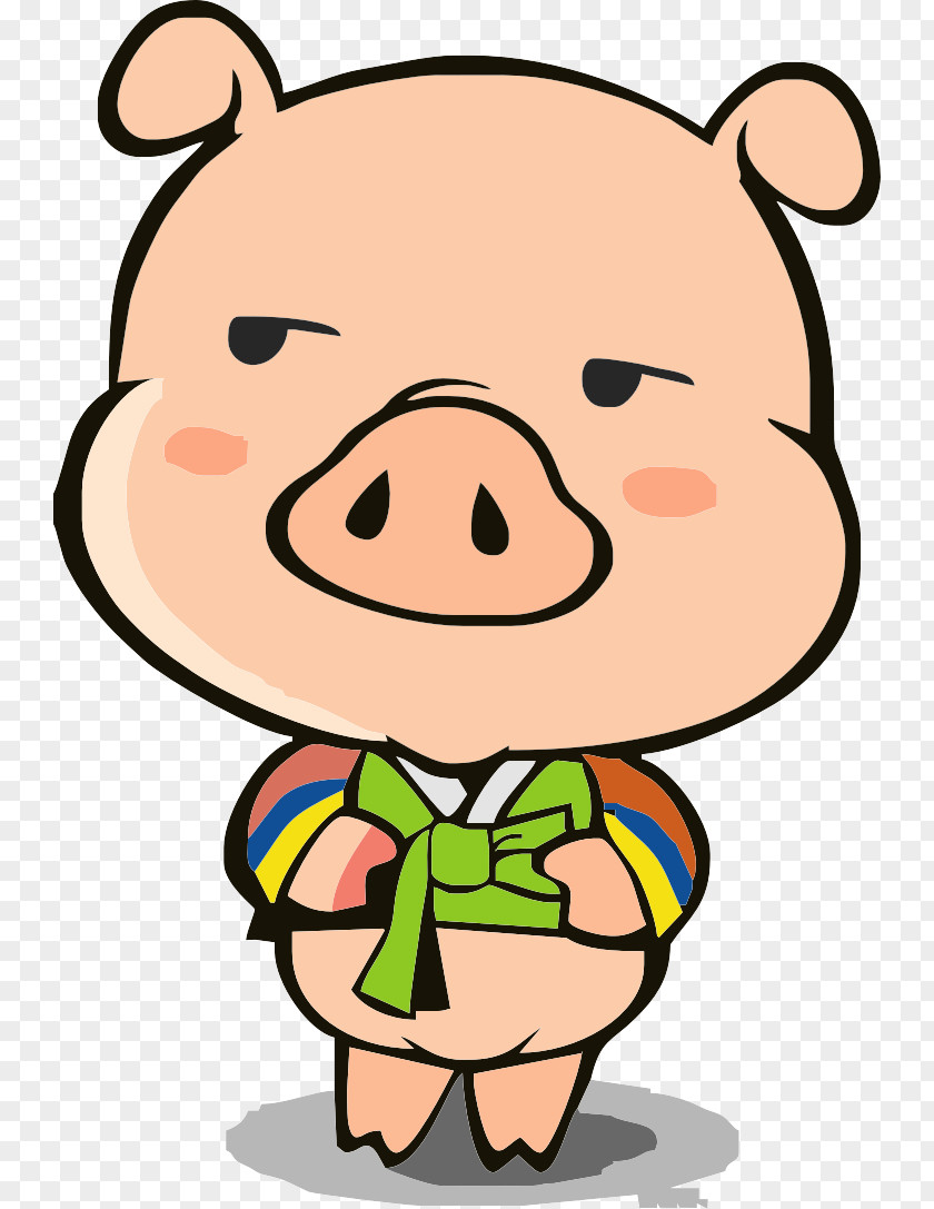 Funny Pig Domestic Cartoon Illustration PNG