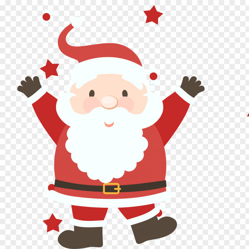 Happy Santa Claus Vector Christmas Illustration PNG