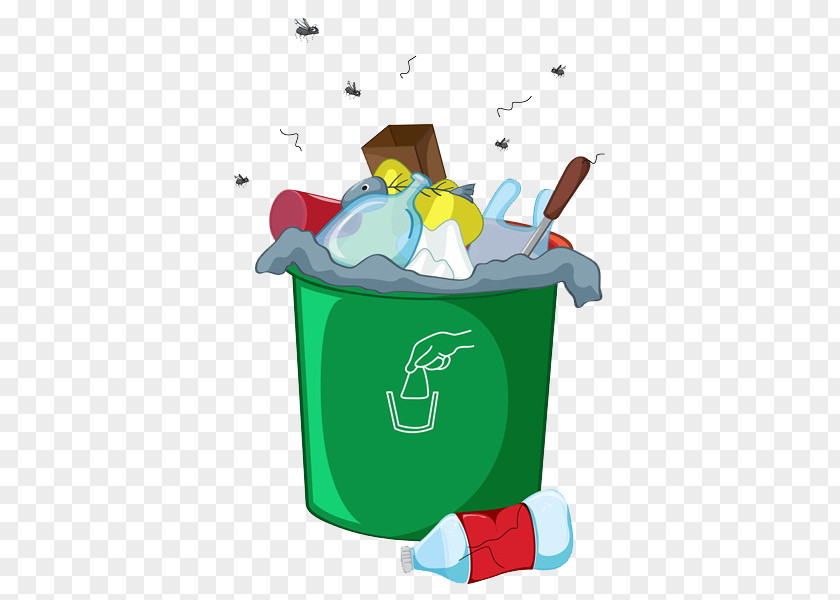 A Messy Trash Can Waste Container Odor Landfill PNG