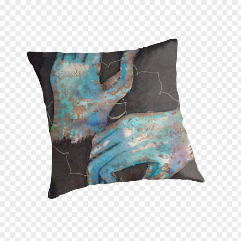 Pillow Throw Pillows Cushion Turquoise PNG