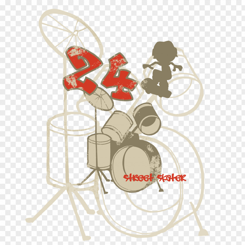 Red Line Jazz Drum Vector Material Drums Drumming Illustration PNG