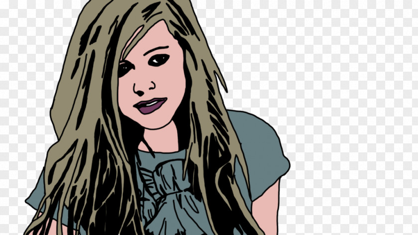 Avril Lavigne Black Hair Face Arm Human Color PNG