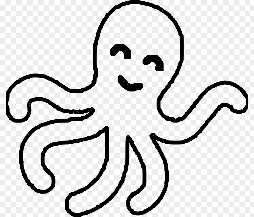 Child Octopus Coloring Book Page Clip Art PNG