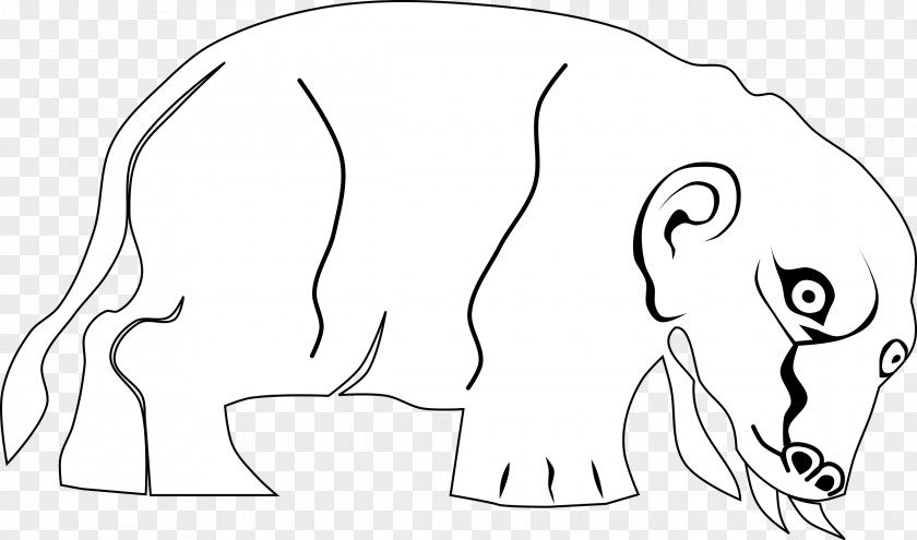 Elephant Drawing Line Art PNG