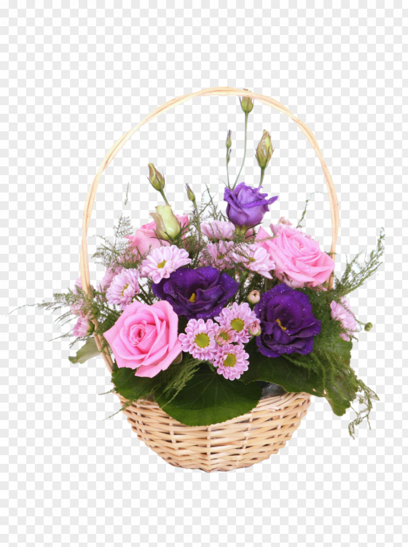 Flower Basket Bouquet Gift Box PNG