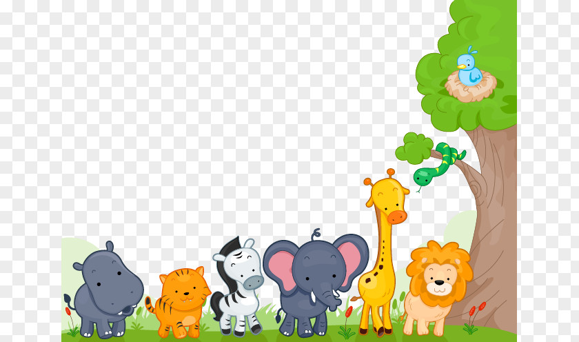 Hand-painted Elephants Lions Zebras Animal Element Disneys Kingdom Cartoon Stock Photography Royalty-free PNG