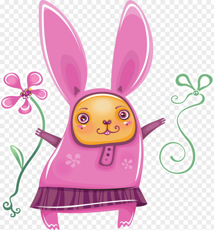 Pink Cartoon Bunny Easter Rabbit New Year Clip Art PNG