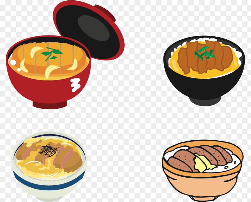 Rice Katsudon Donburi Tonkatsu Dish Clip Art PNG