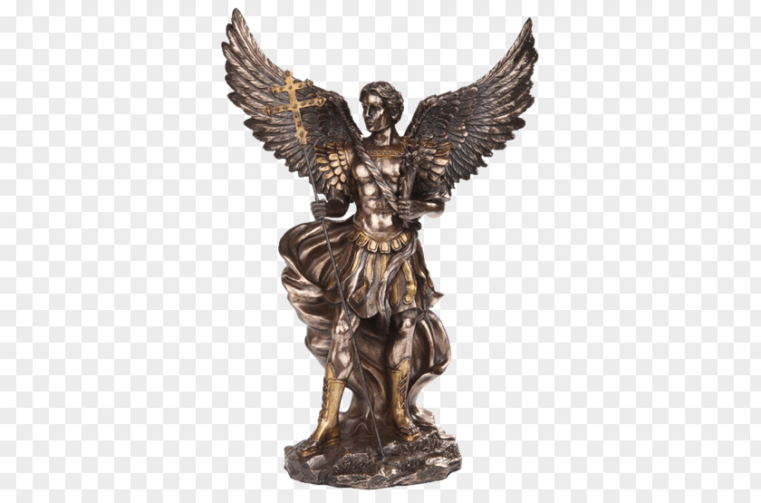 Angel St. Michael Vanquishing Satan Gabriel Statue Saint Fighting The Dragon PNG